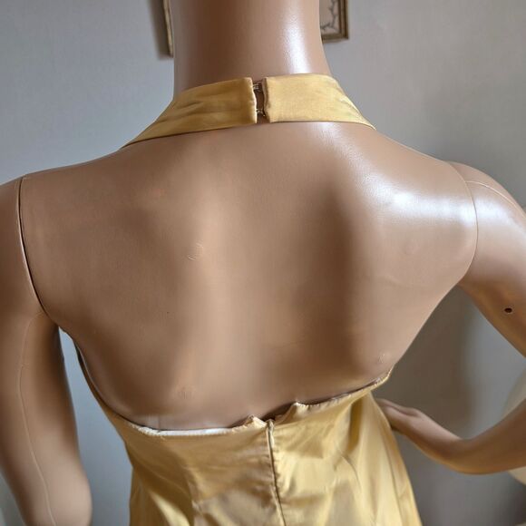 Vintage 90s Zum Zum Prom Dress Gold Brocade Gown Princess Formal Size 3 - Picture 9 of 13